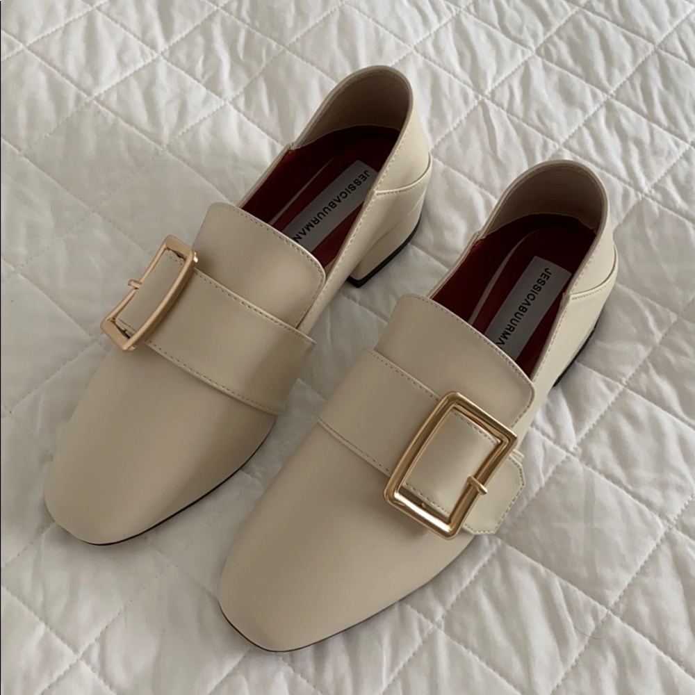 Off White Buckle Loafers!